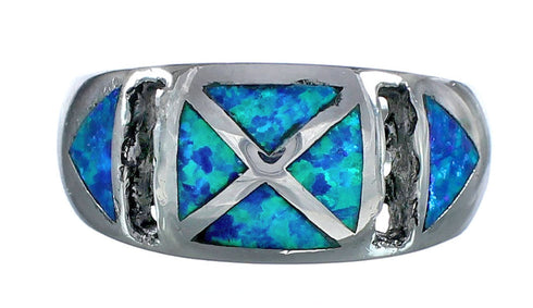 Sterling Silver Southwestern Blue Opal Ring Size 7 MX121600